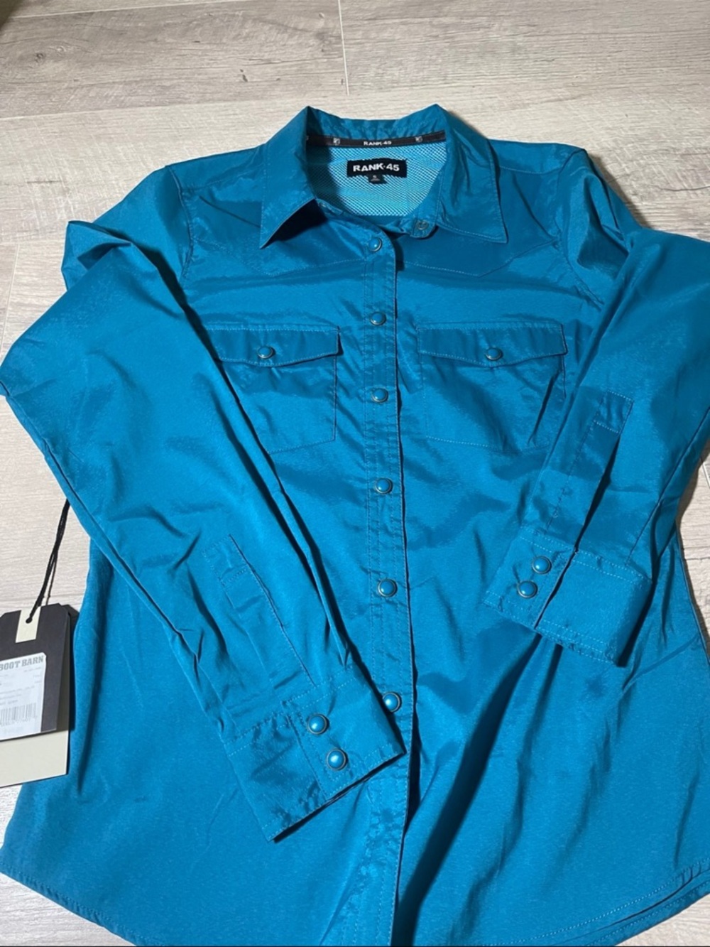 Teal Button-Up Work Shirt - women's  Long Sleeve